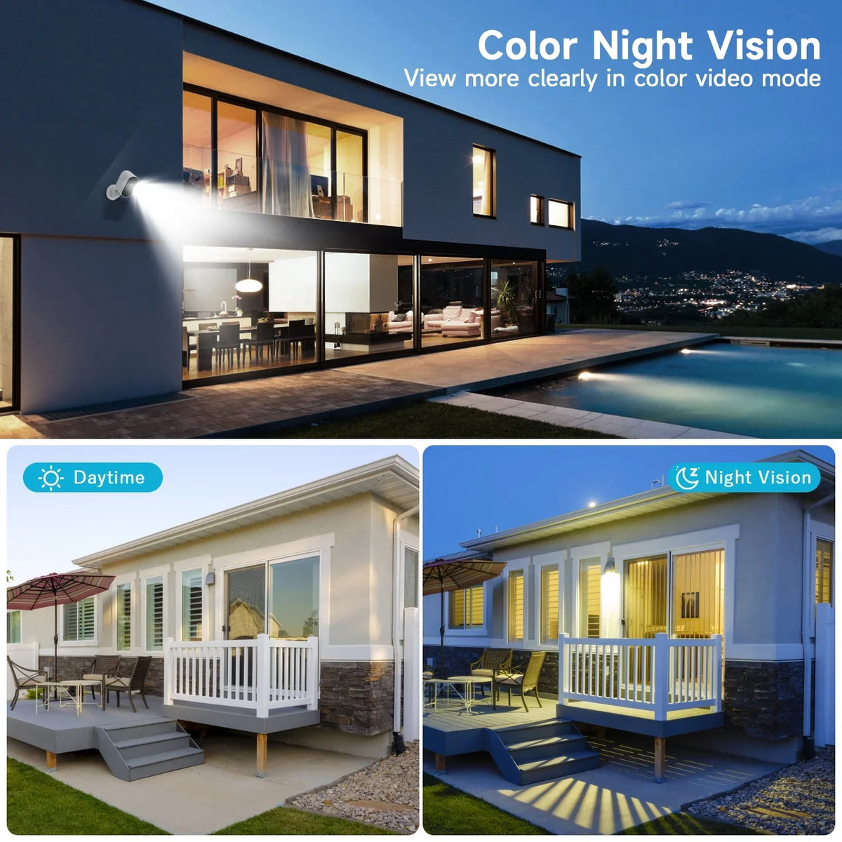 XVIM 4MP Wireless Security Camera Outdoor, 2.5K Battery Crimson Home Security Camera with Spotlight Night Vision, 2.4GHz WiFi, Cloud/SD Card Storage, 2-Way Audio, Waterproof, PIR Motion Detection