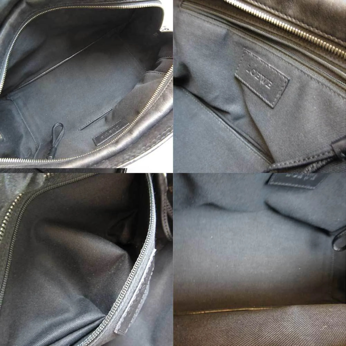 Pre-Owned Loewe Bag Shopper Tote Black Semi-shoulder Girls Leather (Good)
