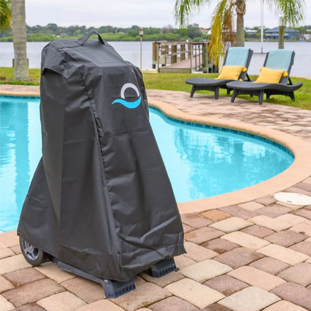Dolphin Explorer E30 Automatic Robotic Pool Cleaner with Universal Caddy and Classic Caddy Cover, Ideal for In-Ground Swimming Pools up to 50 Feet