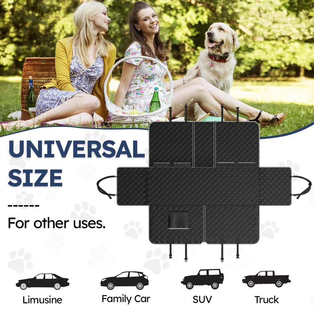 Dog Car Seat Cover for Back Seat, Waterproof Pet Seat Cover 600D Scratch-Proof Dog Seat Cover for Truck, Vehicle SUV, Tesla, Machine Washable,Color Black