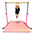5 Star-TD Blush Gymnastic Kip Bar for Kids, Expandable 3-5 FT, Adjustable Height Horizontal Bar, Heavy Duty Curved Legs, Junior Training Equipment, Home Gymnastics, Strong and Durable