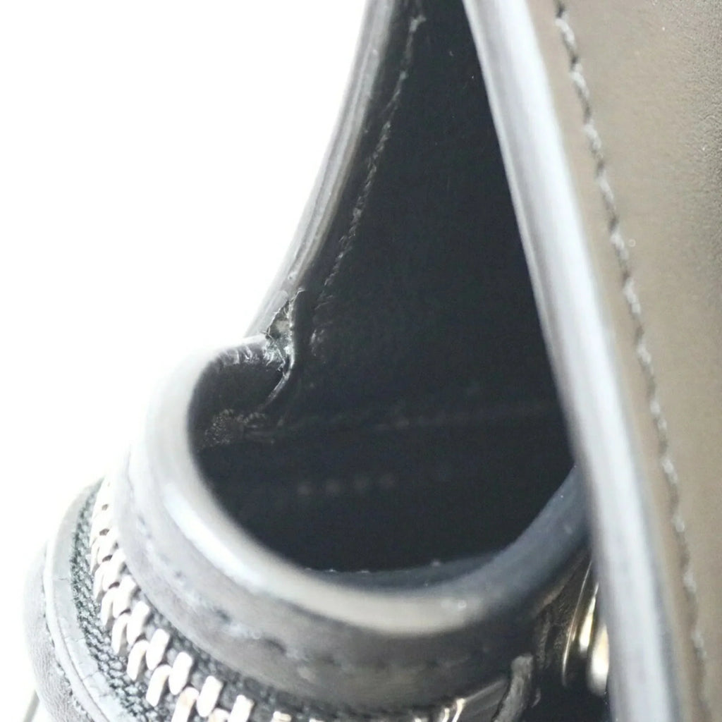 Pre-Owned CELINE Celine Handbag Edge Overseas Large Black Yellow Girls Leather (Fair)