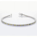 Harry Chad Enterprises 56635 4 CT Blush Yellow - Green & White Sapphire Prong Tennis Bracelet
