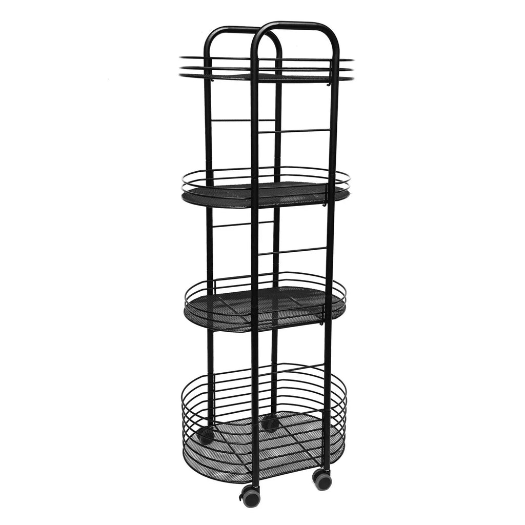4 Tier Movable Storage Trolley Cart Utility Storage Rack Kitchen Organizer Shelf