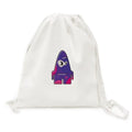 Universe Alien Purple Monster Backpack Canvas Drawstring Reusable Mesh Shopping Bag