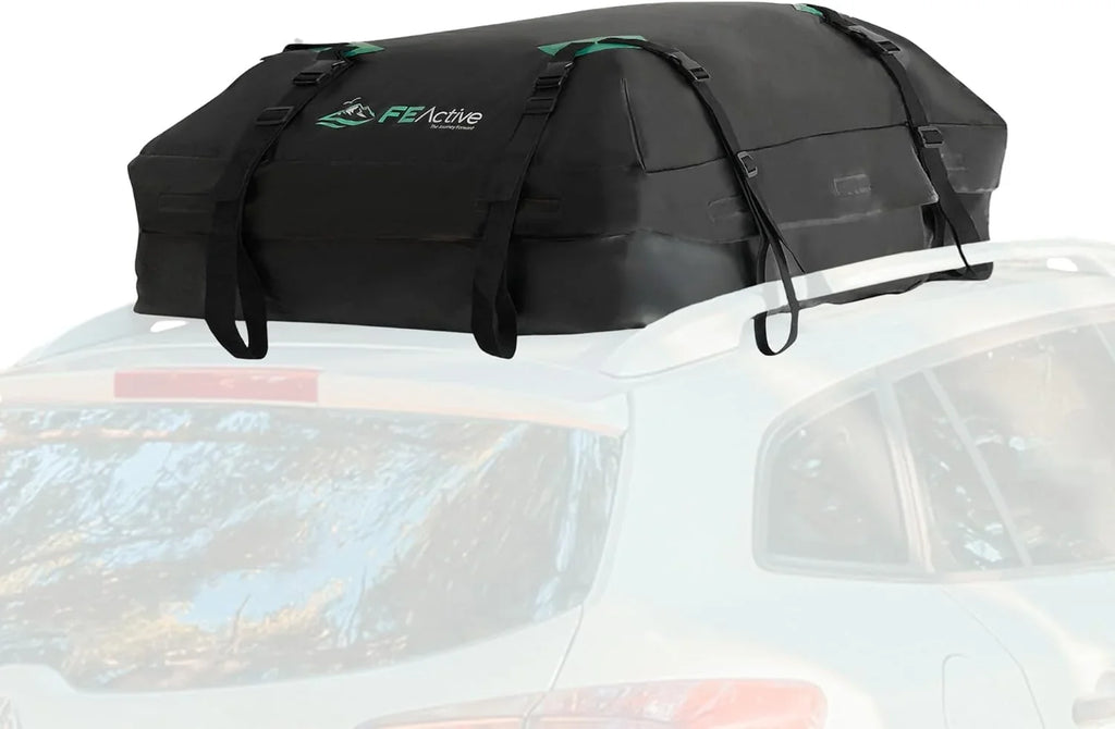 WAGEE Cargo Rooftop Carrier - 100% Waterproof 15 Cubic ft. Roof Dry Bag Heavy Duty Car & SUV Roof Top Luggage Storage Cargo Carrier W Straps, Road Trips, Camping, Travel | Designed in California