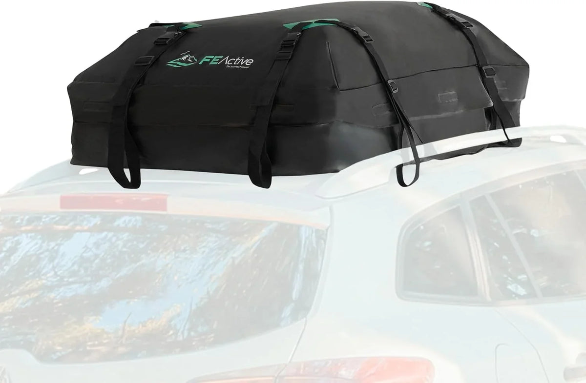 WAGEE Cargo Rooftop Carrier - 100% Waterproof 15 Cubic ft. Roof Dry Bag Heavy Duty Car & SUV Roof Top Luggage Storage Cargo Carrier W Straps, Road Trips, Camping, Travel | Designed in California