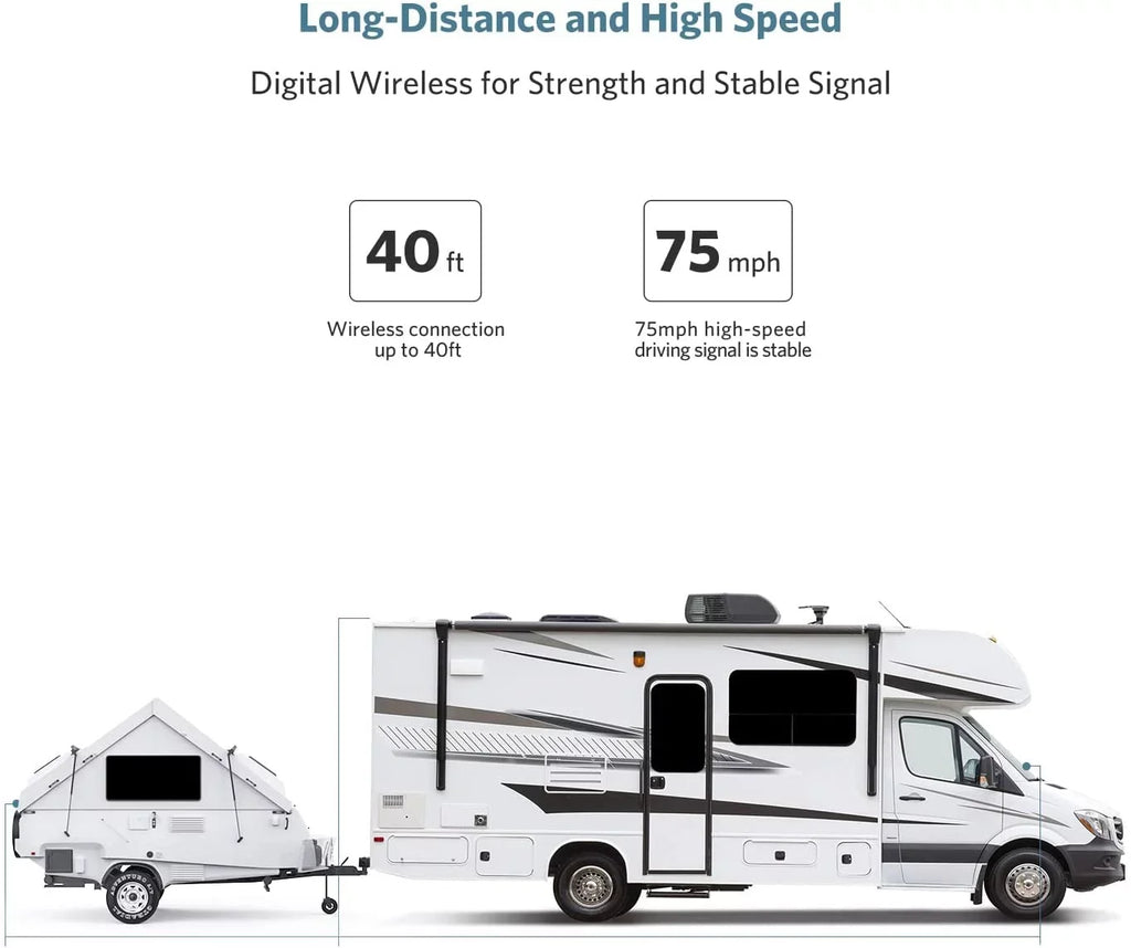 Boscam Wireless RV Backup Camera Support 2 Cameras, Reverse Camera with 7" HD Monitor Split Screen, IR Night Vision Waterproof Back up Camera Systems for Truck/Trailer Pickup/Van (K10)