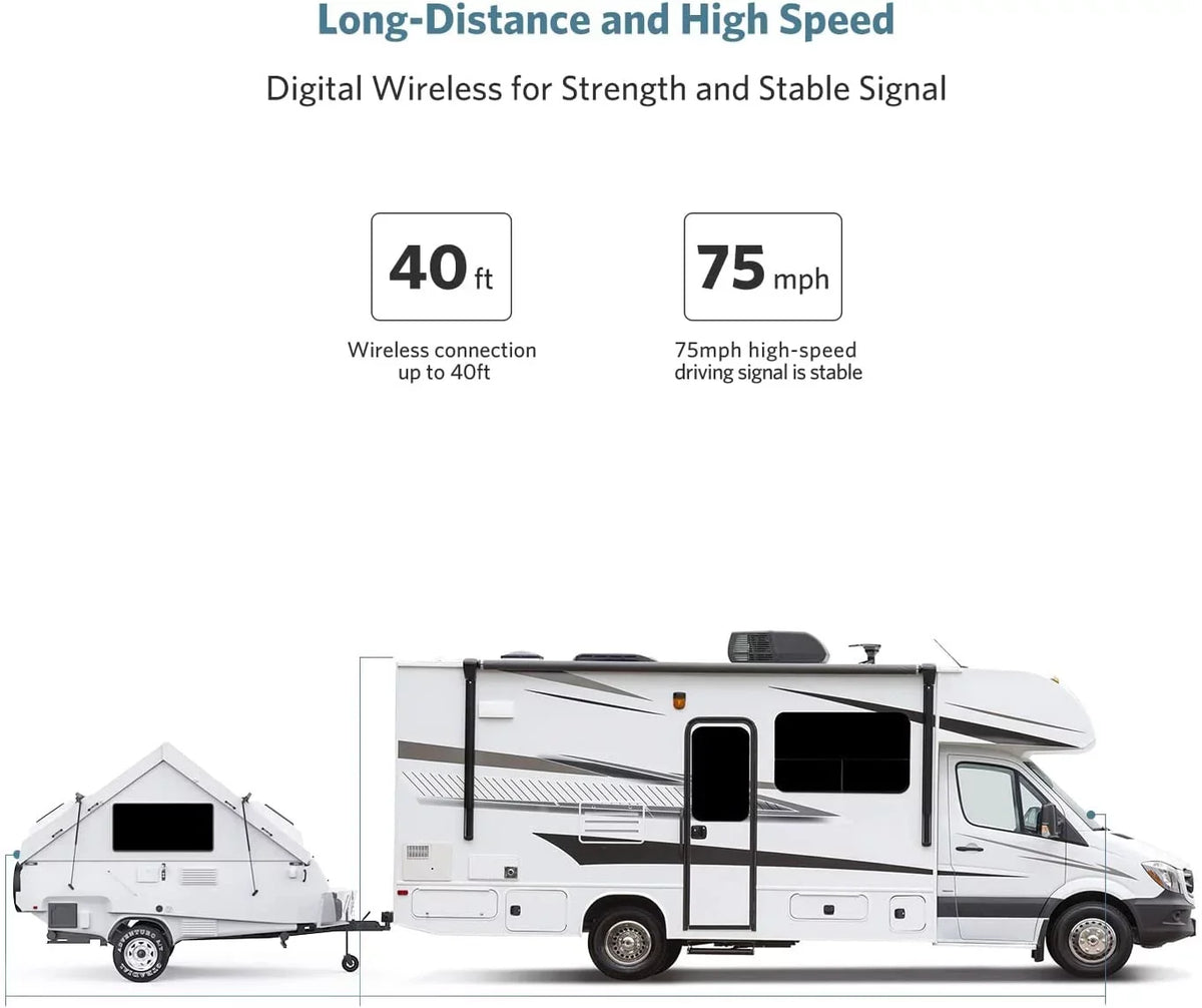 Boscam Wireless RV Backup Camera Support 2 Cameras, Reverse Camera with 7" HD Monitor Split Screen, IR Night Vision Waterproof Back up Camera Systems for Truck/Trailer Pickup/Van (K10)