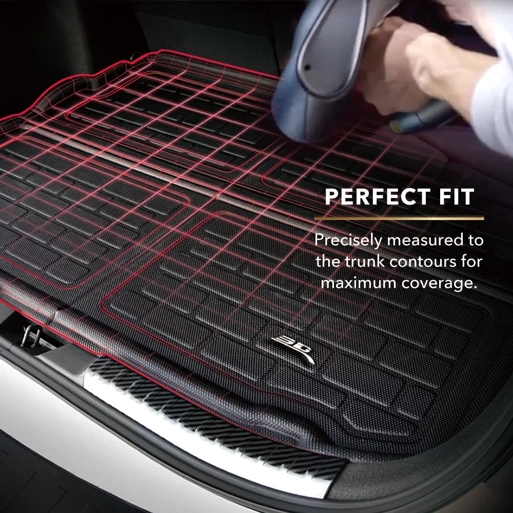 3D Maxpider 2022-2023 Fits Tesla Model X Custom Fit Kagu Carbon Fiber Embossed Pattern Front Cargo Liner Black M1TL0471309