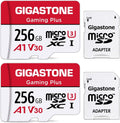 Gigastone 256GB Micro SD Card, Gaming Plus, Nintendo Switch Compatible, High Speed 100MB/s, 4K Video Recording, compatible with Nintendo Switch Dash Cams GoPro Cameras, 2 Pack (2x256GB)