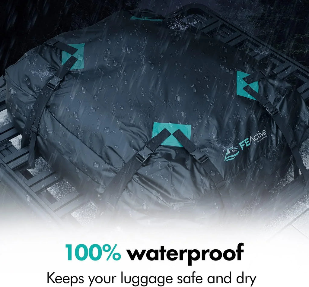 WAGEE Cargo Rooftop Carrier - 100% Waterproof 15 Cubic ft. Roof Dry Bag Heavy Duty Car & SUV Roof Top Luggage Storage Cargo Carrier W Straps, Road Trips, Camping, Travel | Designed in California