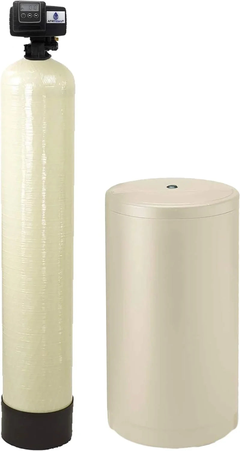 IRON Pro 2 Combination water softener iron filter Fleck 5600SXT digital Scarlet valve for whole house 40,000 Grains, Almond