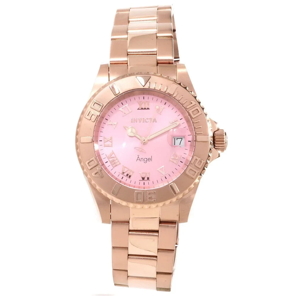 Invicta Feminine 14369 Angel Blush Dial Rose Gold Bracelet Quartz Dive Watch