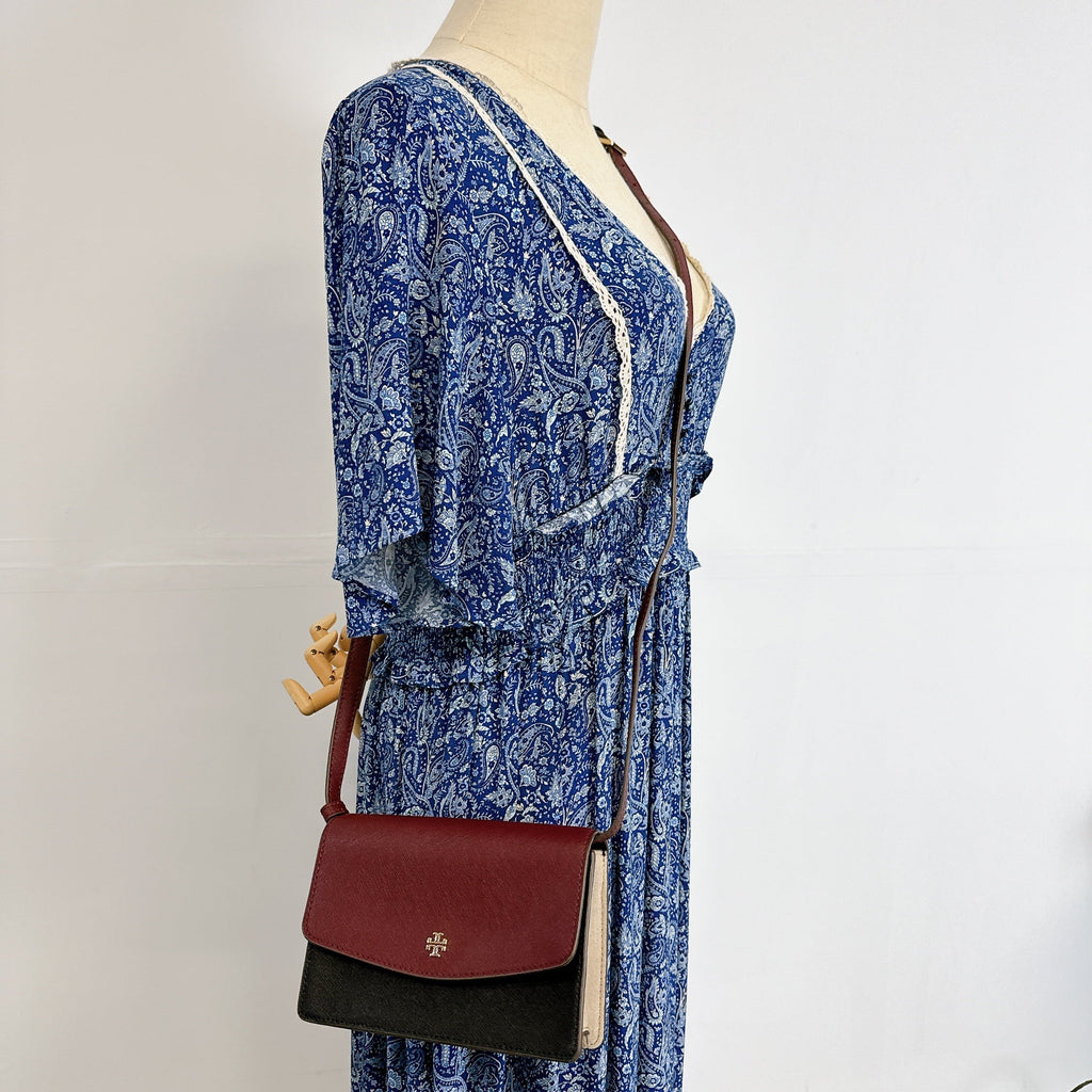 Tory Burch 84744 0821 Emerson Mini Shoulder Bag In Claret Black