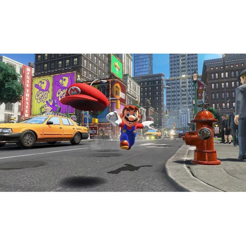 Nintendo Switch Odyssey Bundle: Ruby and Blue Joy-Con Improved Battery Life 32GB Console,Super Mario Odyssey Game Disc and Odyssey Deluxe Travel Case