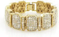 Hip-Hop Gold Tone Bling Iced Bracelet Crimson with CZ #660