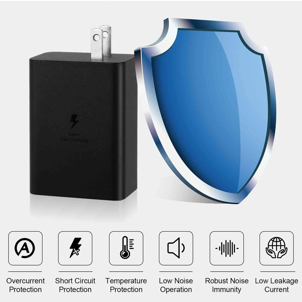 65W Fast Travel Charger with 3 Ports - USB & Dual USB-C - High-Speed Charging for Xperia Z3v/Z3/Z3 Compact/Z2 Tablet LTE/Z2 Tablet Wi-Fi iPhone, Samsung Galaxy, Laptops, Phones Google Pixel, MacBook