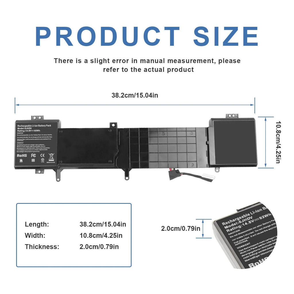 For Dell Alienware 17 R2,Alienware 17 R3 14.8V 92Wh
