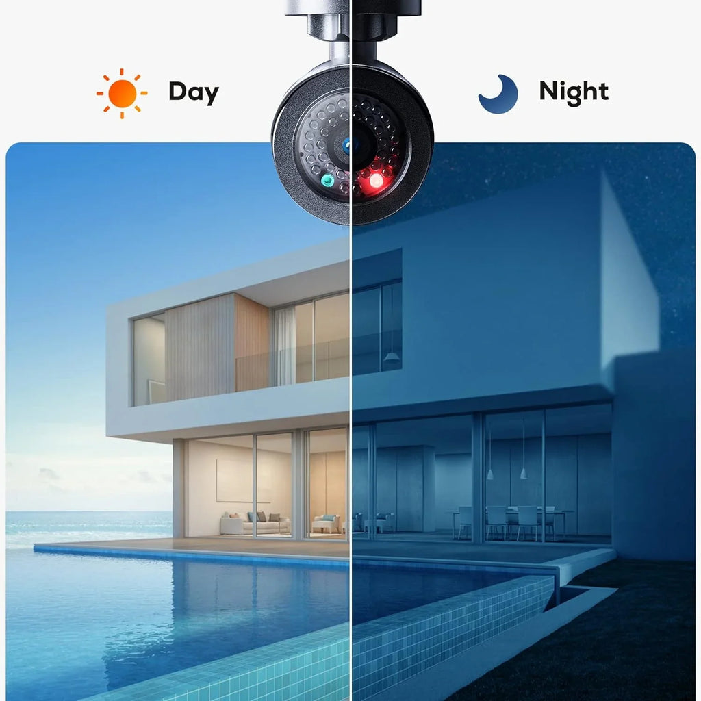 BNT Dummy Fake Security Camera, with One Scarlet Light at Night, for Home and Businesses Security Indoor/Outdoor (2
