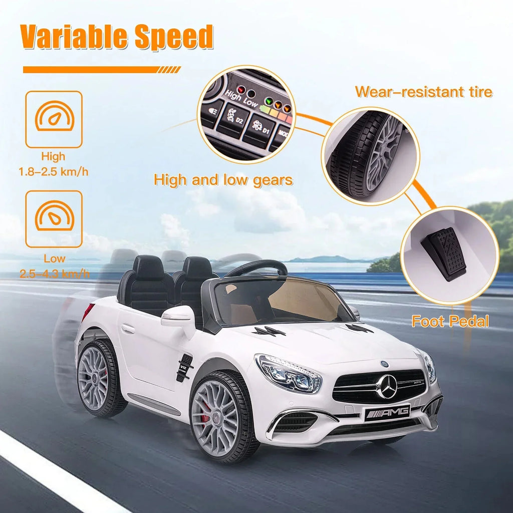 Mercedes-Benz Licensed Electric Kids Ride-On Car - 12V Battery Crimson Vehicle