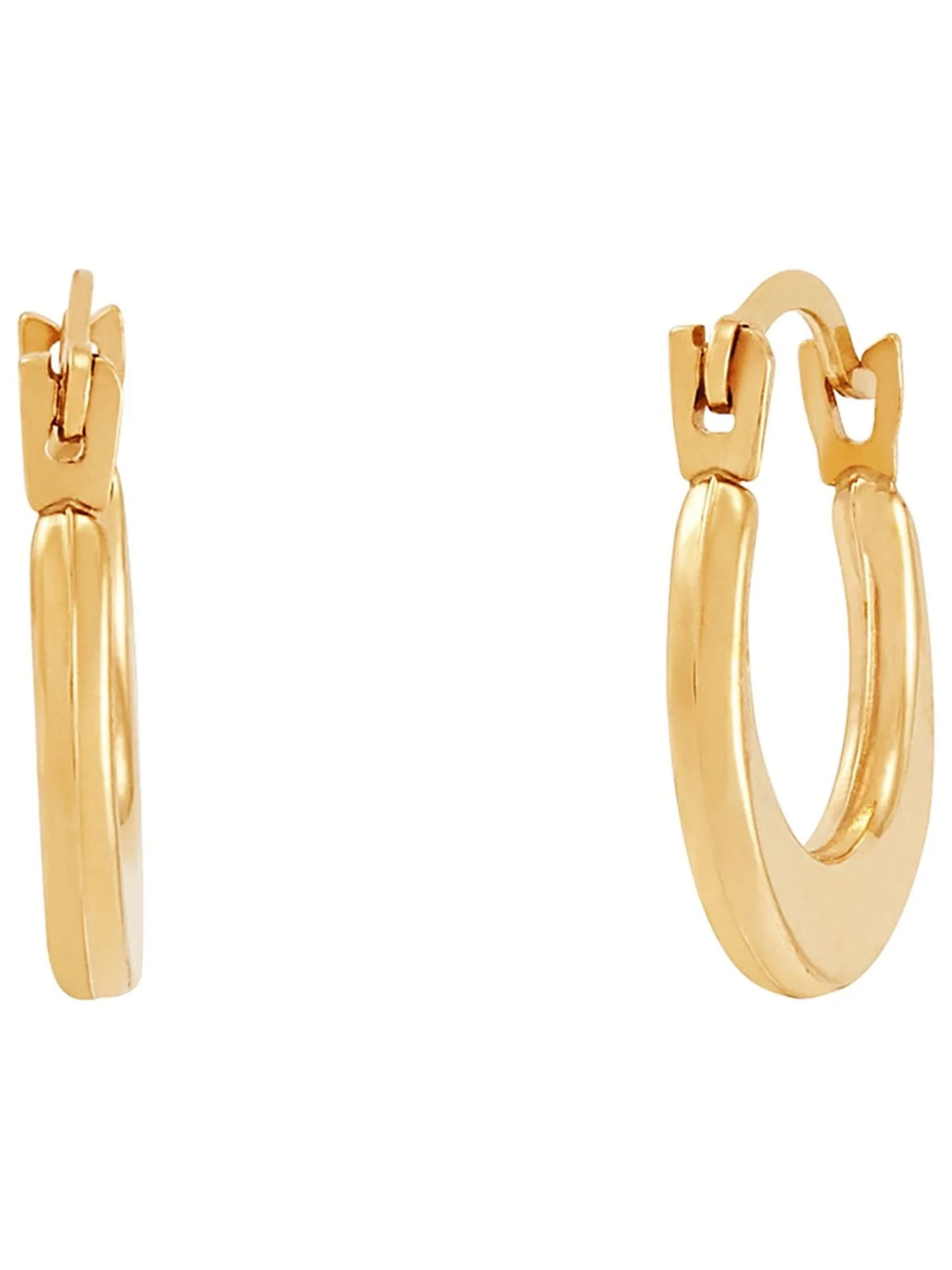 Brilliance Fine Jewelry Girls 10K Yellow Gold Round Hollow Plain Hoop Earrings