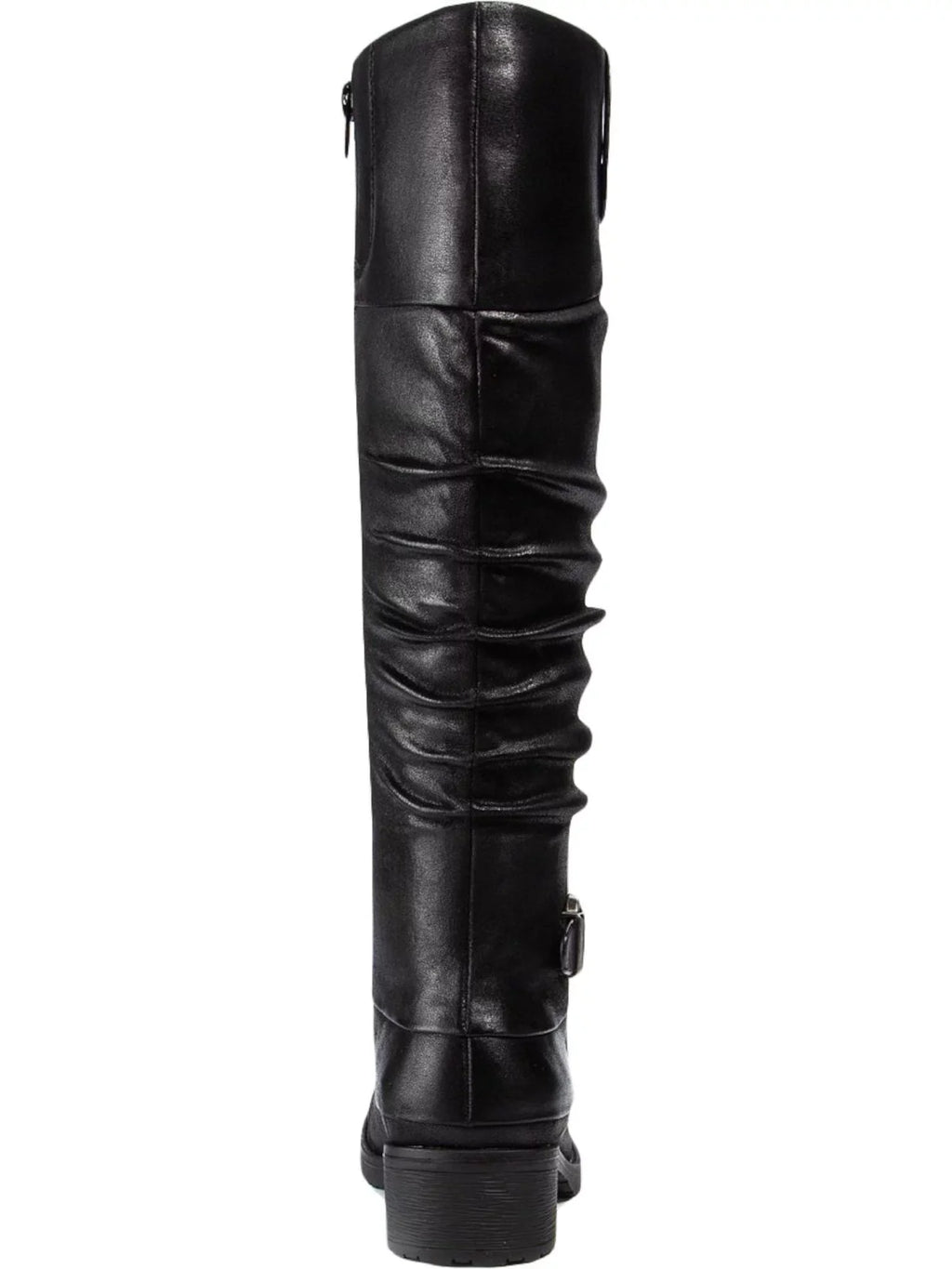 BARETRAPS Ladies Black Stretch Gore Side Pull Tab Buckle Accent Cushioned Onika Round Toe Block Heel Zip-Up Boots Shoes 11 M