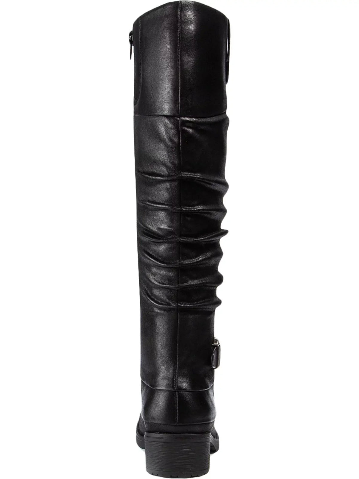 BARETRAPS Ladies Black Stretch Gore Side Pull Tab Buckle Accent Cushioned Onika Round Toe Block Heel Zip-Up Boots Shoes 11 M