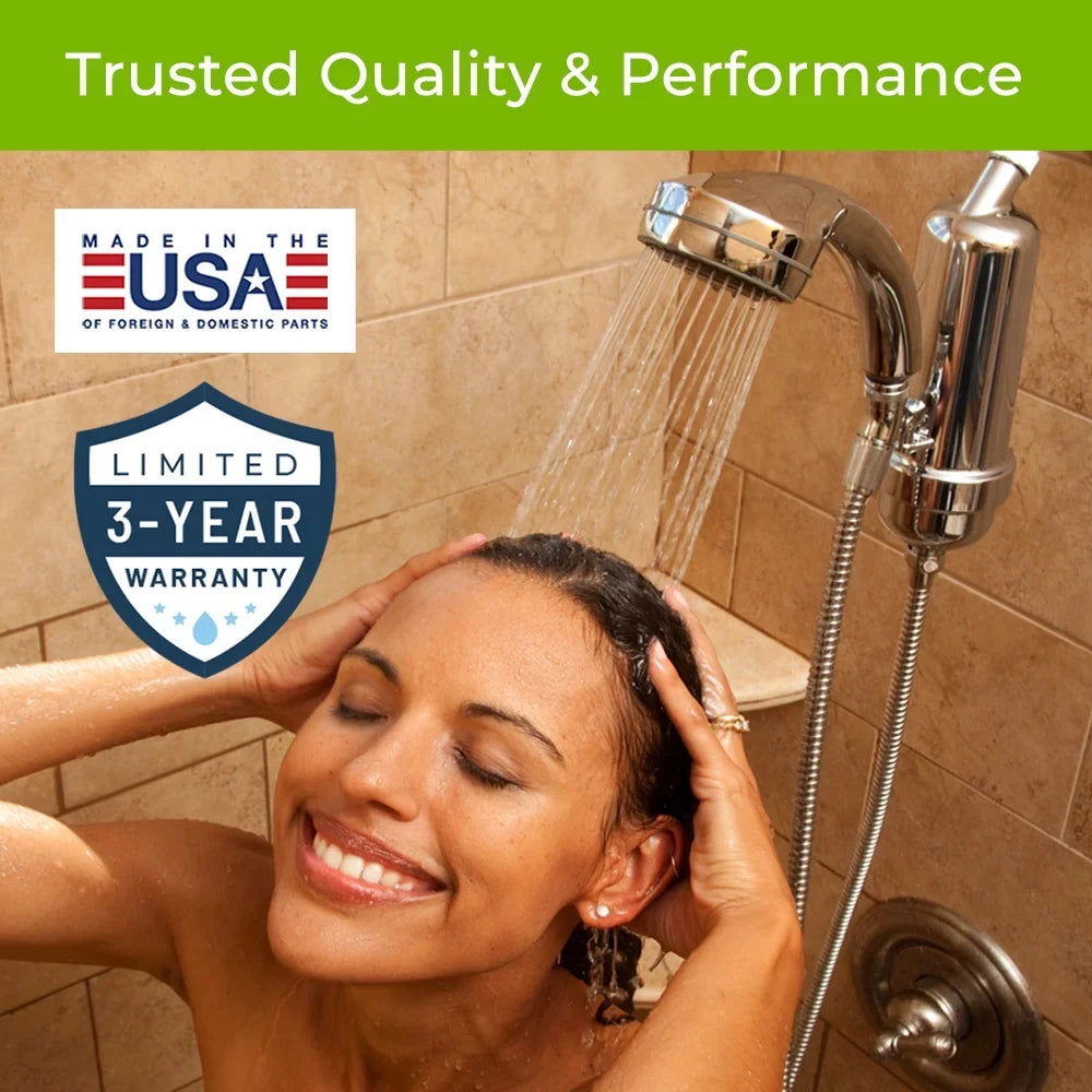 WaterChef Premium Shower Filter System SF-7C with Deluxe Handheld Wand (Chrome), Certified for 96.6% Chlorine Ruby 10,000 Gal. Capacity