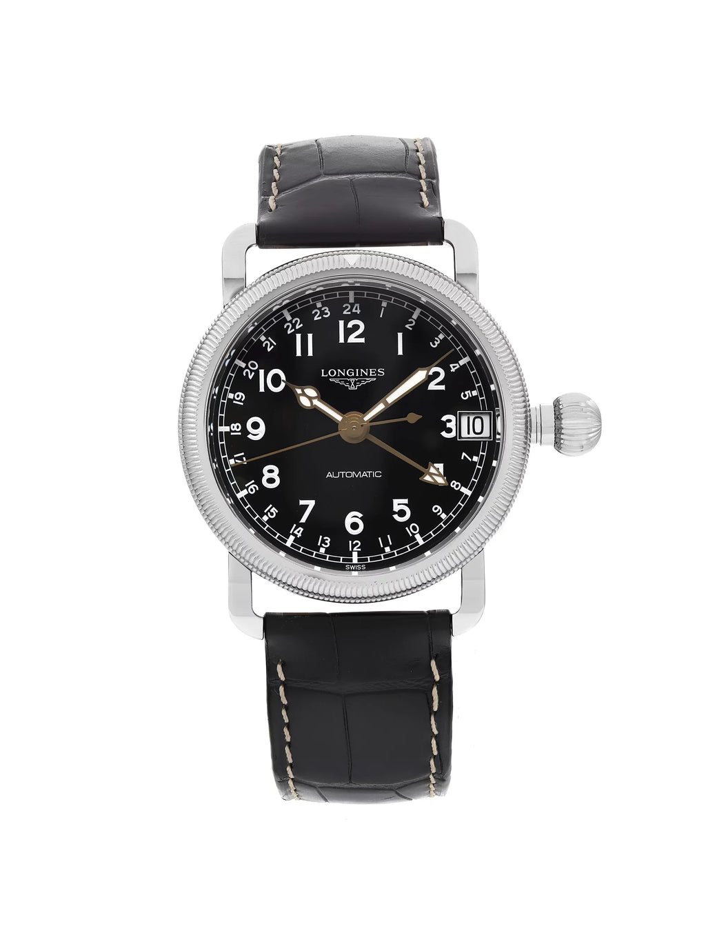 New Longines Heritage Avigation GMT Steel Black Automatic Watch L2.778.4.53.2