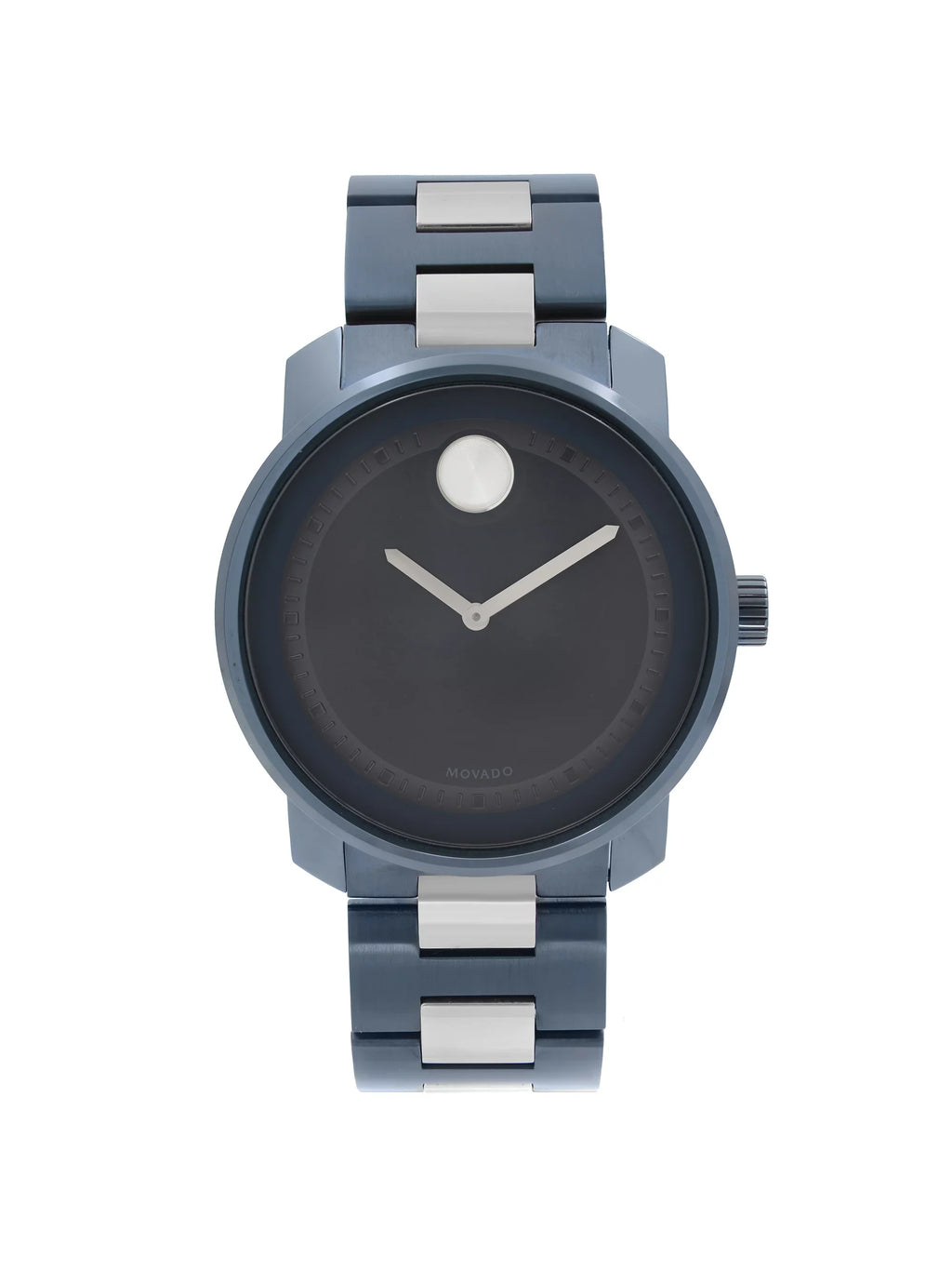 Movado Bold 42.5mm Blue Ion Plated Stainless Steel Quartz Mens Watch 3600422