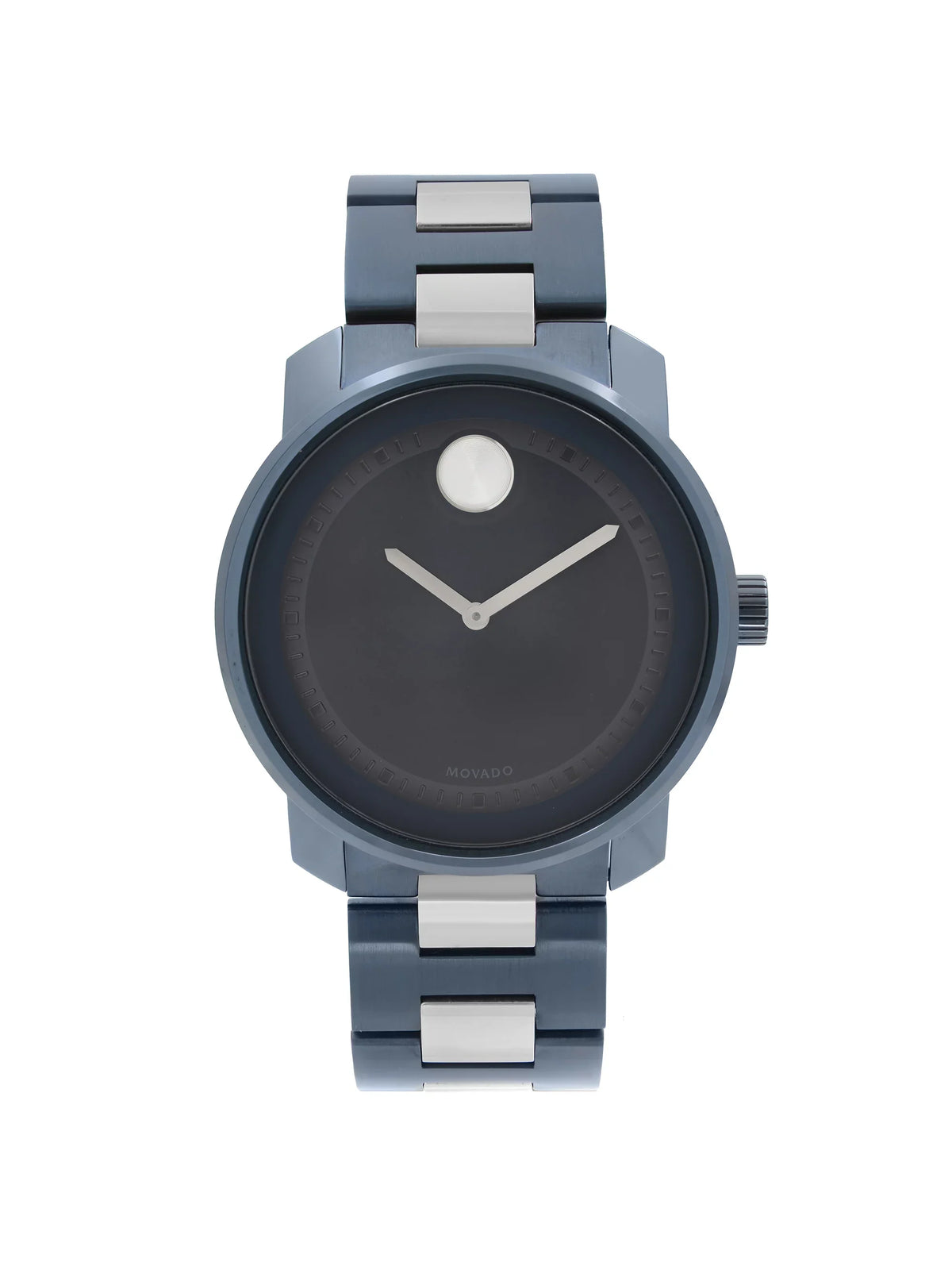 Movado Bold 42.5mm Blue Ion Plated Stainless Steel Quartz Mens Watch 3600422