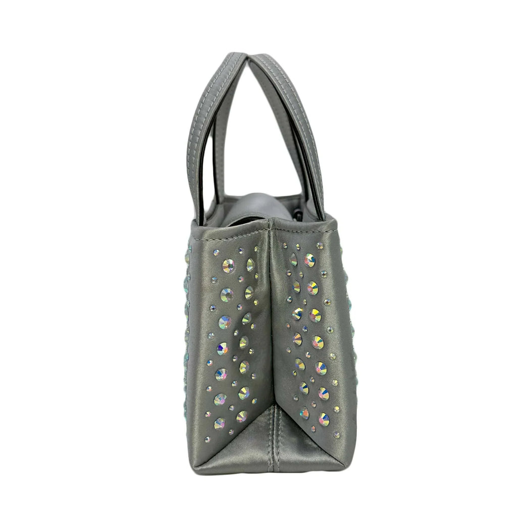 Kate Spade Sam Icon Crystal Embellished Fabric Mini Tote - Platinum Grey