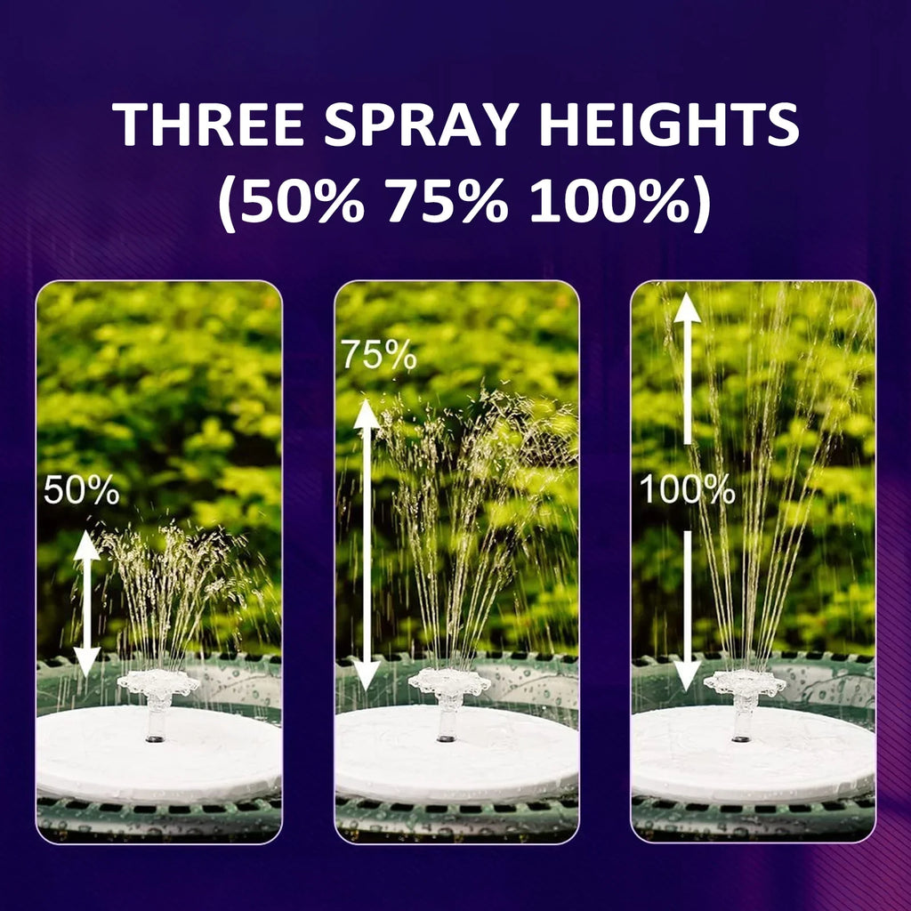 Walmeck Fountain Light, Solar Bath Pond Decoration with Remote Control LED, Outdoor Garden Decor
