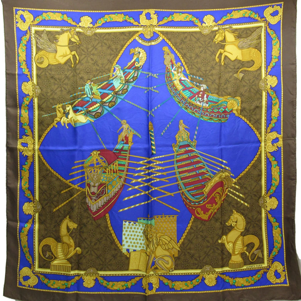 Pre-Owned HERMES Scarf Muffler Carre90 Silk Multicolor Feminine (Good)