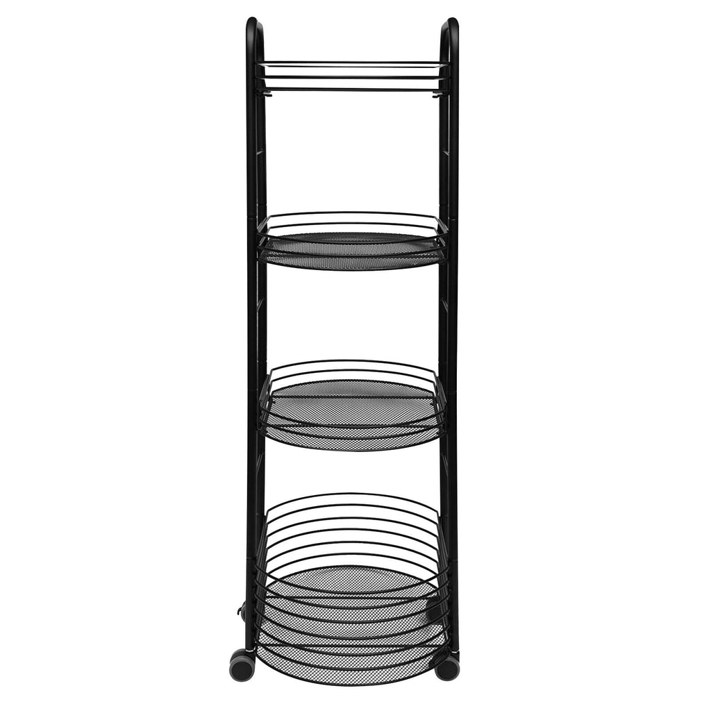 4 Tier Movable Storage Trolley Cart Utility Storage Rack Kitchen Organizer Shelf