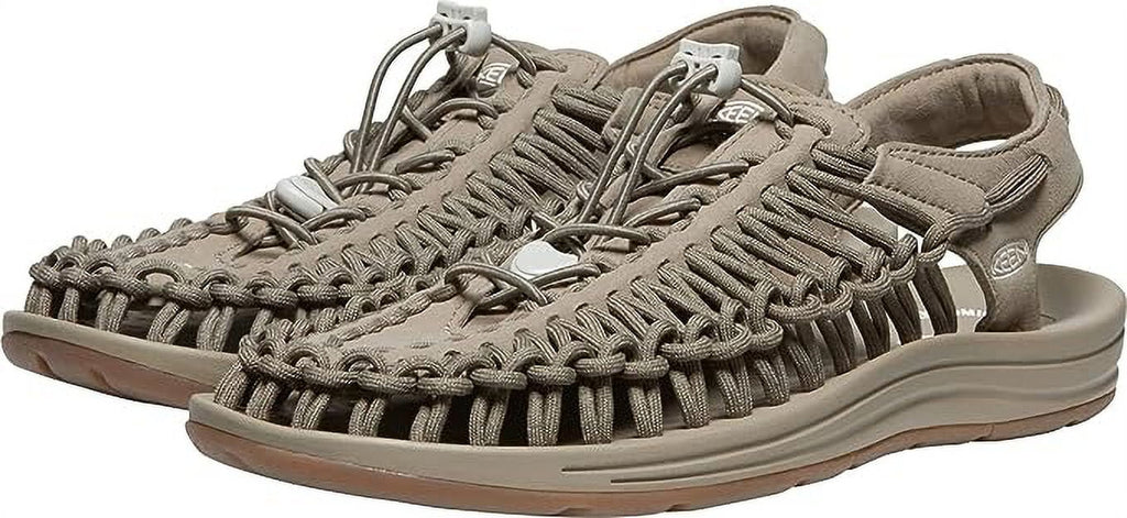 KEEN Men's UNEEK TIMBERWOLF/PLAZA TAUPE Classic Two Cord Sandals Proportion 13 M | Original Open-air Sneaker | Eco Anti-odor | Adaptable Fit | Insole with Arch Support | Soft Microfiber Lining