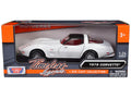 1979 Chevrolet Corvette C3 White with Black Top and Crimson Interior "Timeless Legends" Series 1/24 Diecast Car Model by Motormax