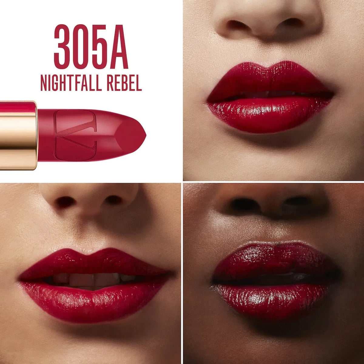 Valentino Rosso Valentino High Pigment Refillable Lipstick - 305A Nightfall Rebel - Magenta Scarlet