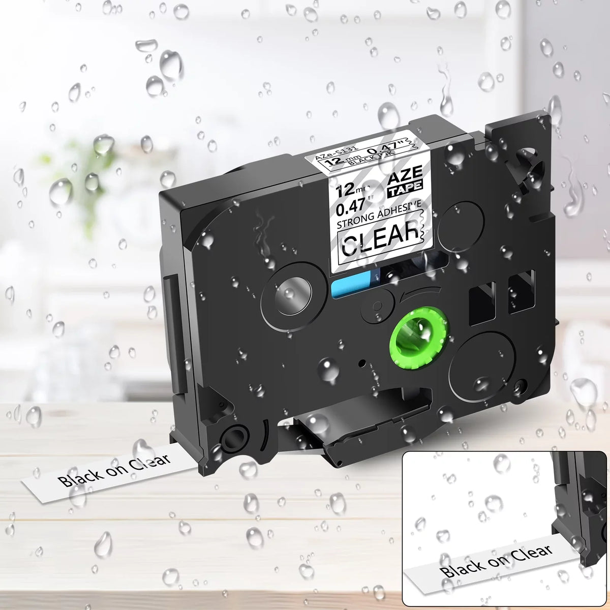 GREENCYCLE 100PK Compatible for Brother P-touch Black on Clear 12mm TZ TZe TZe-S131 TZ-S131 TZ-131 TZe-131 Extra Strength Laminated Label Tape