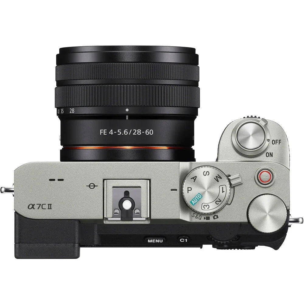 Sony a7C II Full Frame Mirrorless Camera Body with 28-60mm F4-5.6 Lens Silver ILCE-7CM2L/S Bundle with Deco Gear Photography Bag Case + Extra Battery + Charger + Tripod + Software Kit & Accessories