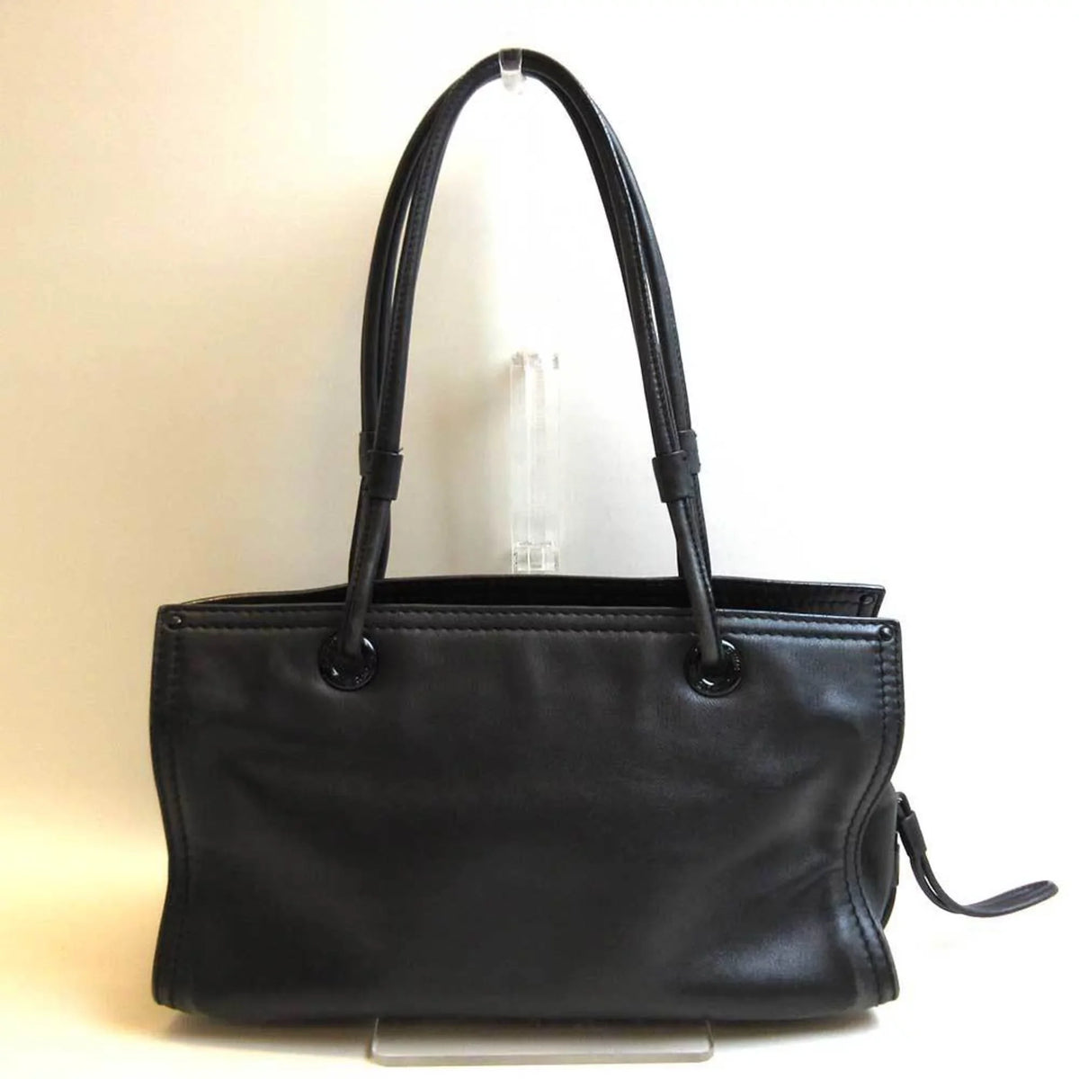 Pre-Owned Loewe Bag Shopper Tote Black Semi-shoulder Girls Leather (Good)