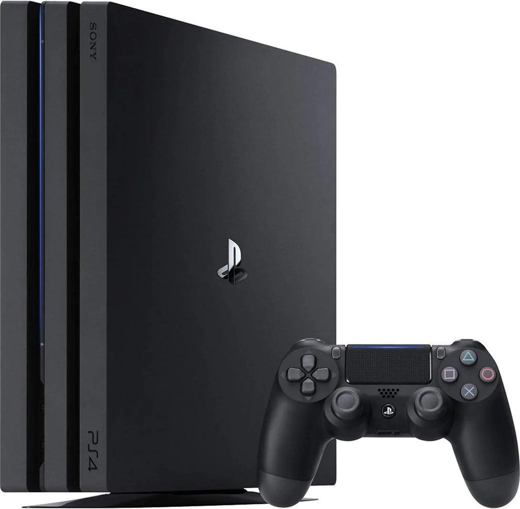 Pre-Owned Sony PlayStation 4 Pro 1TB Black Gaming Console With 2 Controller + Gaming Earbuds With Microphone BOLT AXTION Bundle
