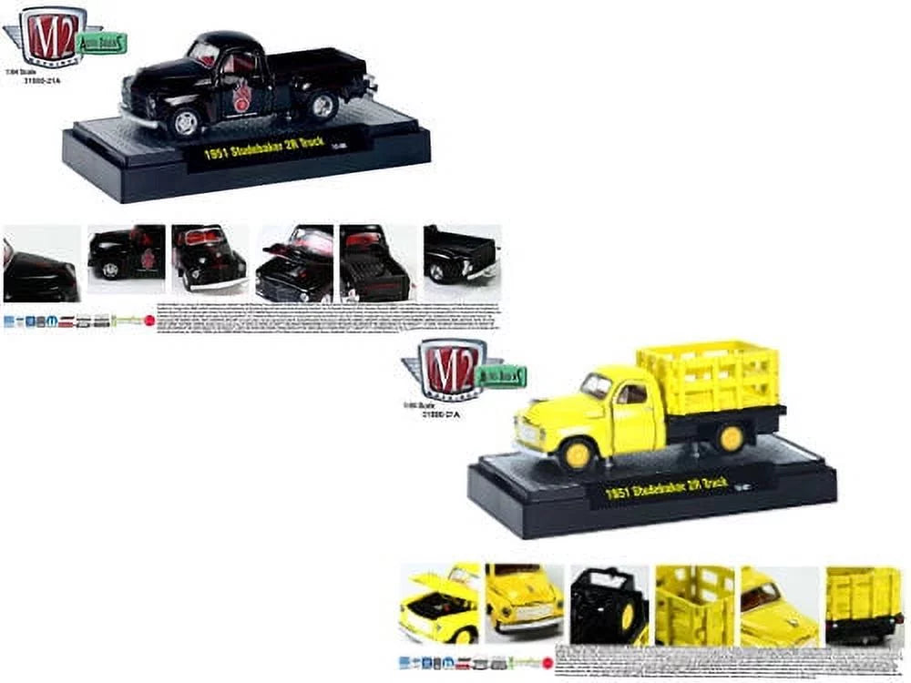 Auto Trucks Release 21A 1951 Studebaker 2R 2pc Cars Set W/CASES 1/64 Diecast Model Cars by M2