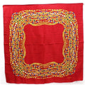 Pre-Owned Chanel silk scarf muffler Burgundy pattern B rank CHANEL ladies (Fair)