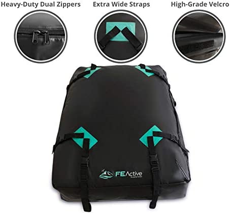WAGEE Cargo Rooftop Carrier - 100% Waterproof 15 Cubic ft. Roof Dry Bag Heavy Duty Car & SUV Roof Top Luggage Storage Cargo Carrier W Straps, Road Trips, Camping, Travel | Designed in California