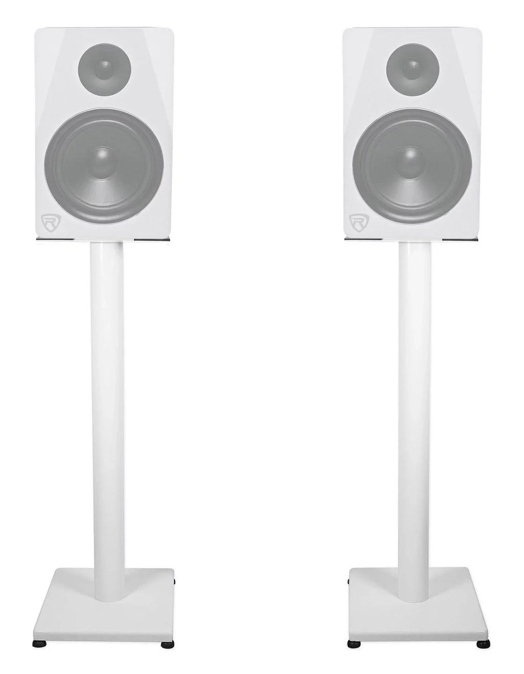 Pair Rockville RS29W 29" Steel Studio Monitor Recording Studio Stands in White