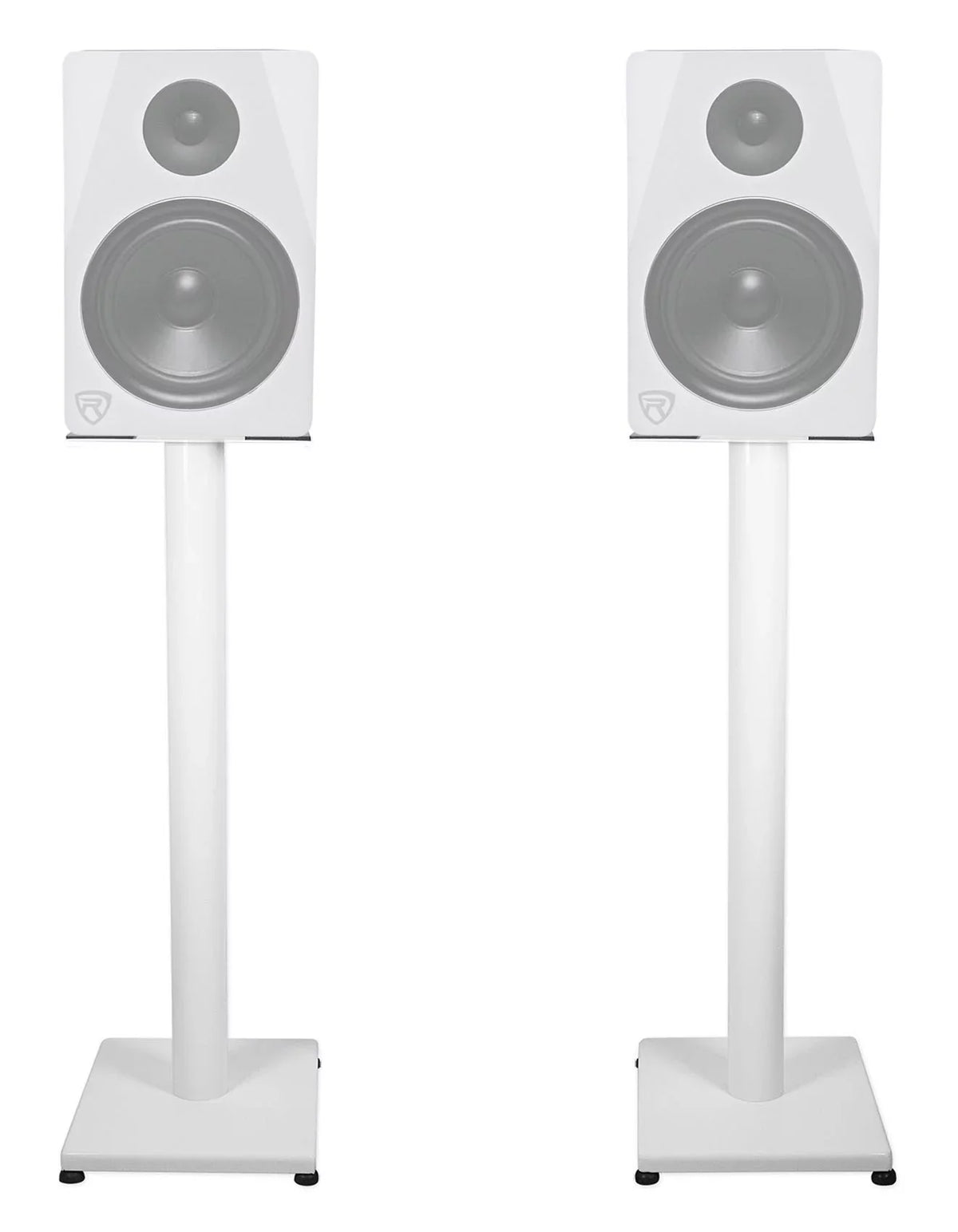 Pair Rockville RS29W 29" Steel Studio Monitor Recording Studio Stands in White