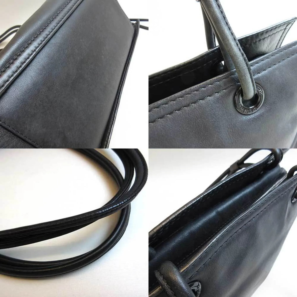Pre-Owned Loewe Bag Shopper Tote Black Semi-shoulder Girls Leather (Good)