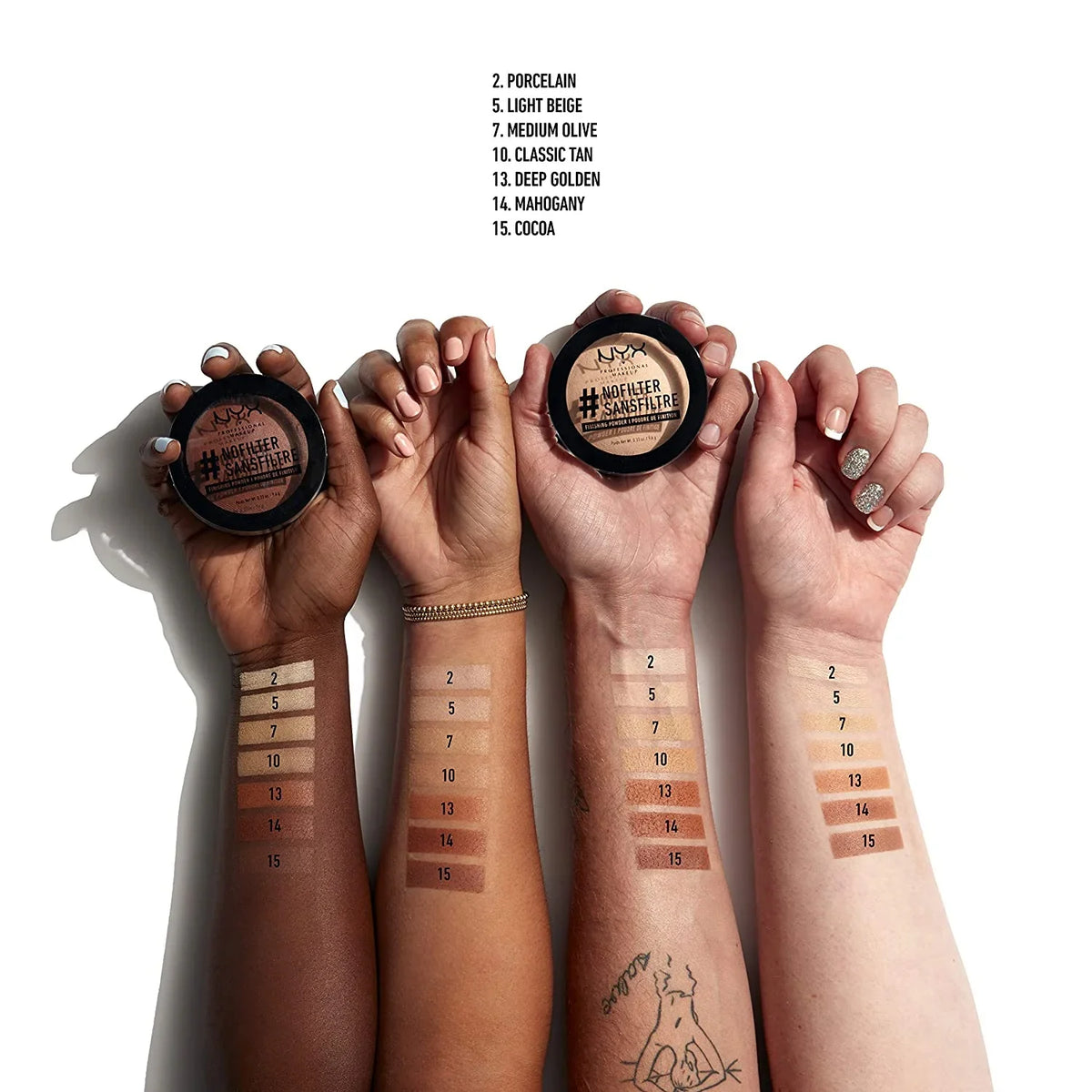 NYX - NoFilter Finishing Powder, Pressed Setting Powder - Medium Olive, 9.6g